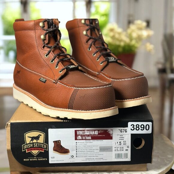Red Wing Irish Setter Wingshooter XD Men Work Boot 11.5 E2 Waterproof EH Moc Toe - Picture 2 of 16
